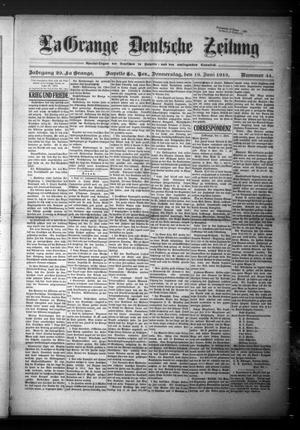 La Grange Deutsche Zeitung (La Grange, Tex.), Vol. 29, No. 44, Ed. 1 Thursday, June 19, 1919