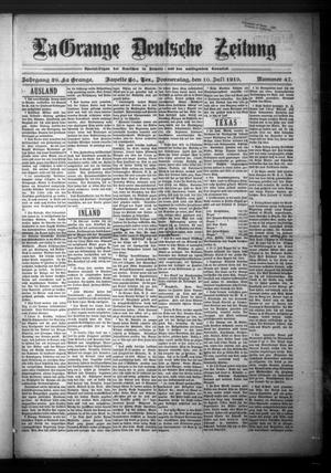La Grange Deutsche Zeitung (La Grange, Tex.), Vol. 29, No. 47, Ed. 1 Thursday, July 10, 1919