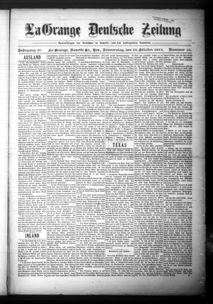 La Grange Deutsche Zeitung (La Grange, Tex.), Vol. 30, No. 10, Ed. 1 Thursday, October 23, 1919