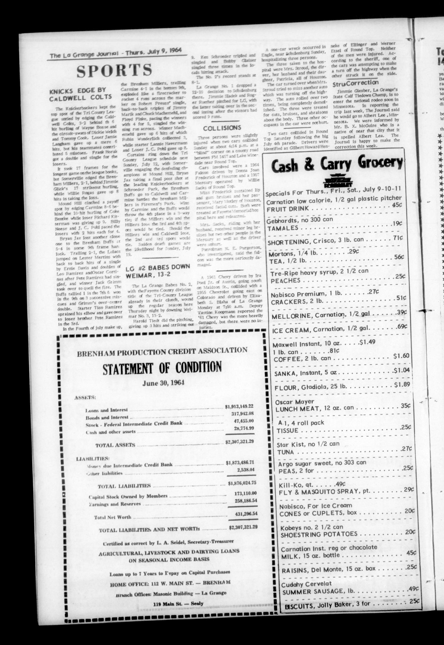 The La Grange Journal (La Grange, Tex.), Vol. 85, No. 28, Ed. 1 Thursday, July 9, 1964
                                                
                                                    [Sequence #]: 6 of 16
                                                