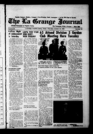 The La Grange Journal (La Grange, Tex.), Vol. 85, No. 43, Ed. 1 Thursday, October 22, 1964
