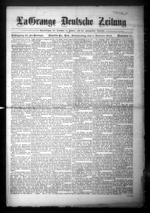 Primary view of object titled 'La Grange Deutsche Zeitung (La Grange, Tex.), Vol. 29, No. 21, Ed. 1 Thursday, January 9, 1919'.