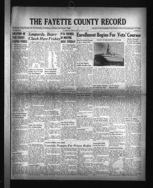 The Fayette County Record (La Grange, Tex.), Vol. 24, No. 95, Ed. 1 Friday, September 27, 1946