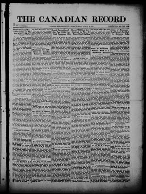 The Canadian Record (Canadian, Tex.), Vol. 27, No. 47, Ed. 1  Thursday, August 26, 1920