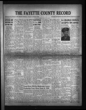 Primary view of object titled 'The Fayette County Record (La Grange, Tex.), Vol. 24, No. 23, Ed. 1 Friday, January 18, 1946'.