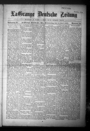 Primary view of object titled 'La Grange Deutsche Zeitung (La Grange, Tex.), Vol. 28, No. 43, Ed. 1 Thursday, June 13, 1918'.