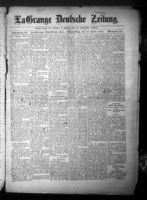 Primary view of object titled 'La Grange Deutsche Zeitung. (La Grange, Tex.), Vol. 22, No. 46, Ed. 1 Thursday, June 27, 1912'.