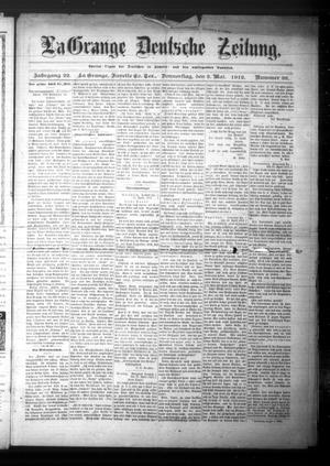 La Grange Deutsche Zeitung. (La Grange, Tex.), Vol. 22, No. 38, Ed. 1 Thursday, May 2, 1912