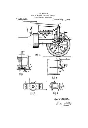 Primary view of object titled 'Draft Attachment for Motor-Vehicles.'.