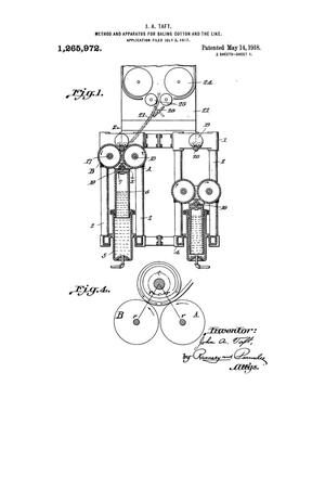 Method and Apparatus fo Baling Cotton and the Like