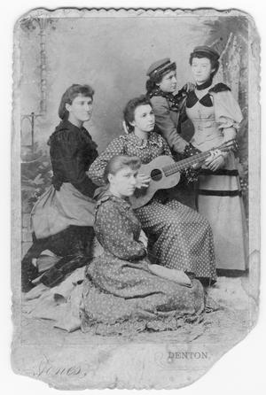 Group of Five Girls, One with a Guitar