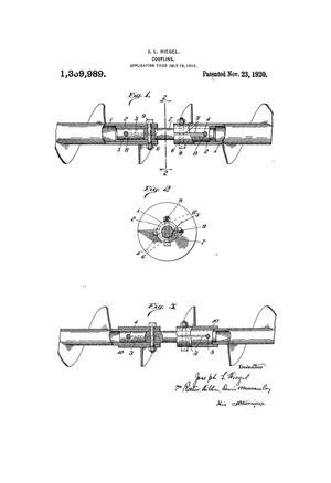 Primary view of object titled 'COUPLING PATENT'.
