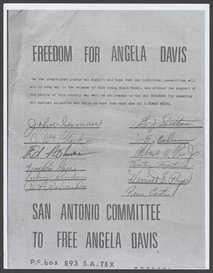Primary view of object titled '[Petition to Free Angela Davis]'.