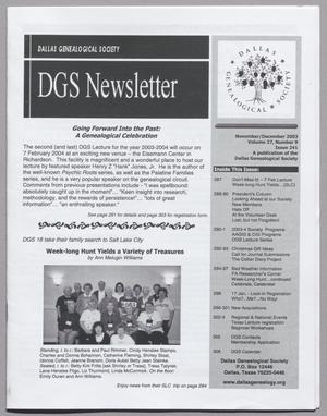 Primary view of object titled 'DGS Newsletter, Volume 27, Number 9, November/December 2003'.