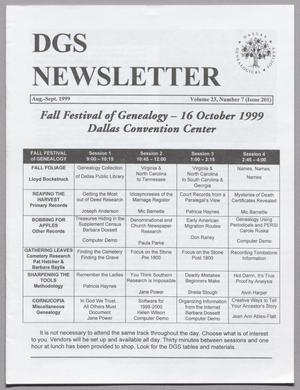 DGS Newsletter, Volume 23, Number 7, August-September 1999