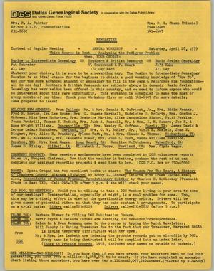 DGS Newsletter, Number 25, April 1979