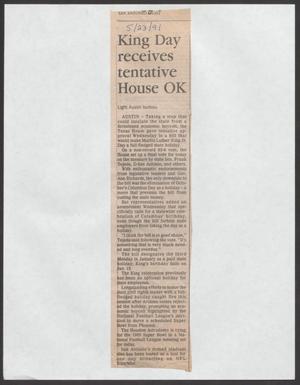 [Clipping: King Day receives tentative House OK]