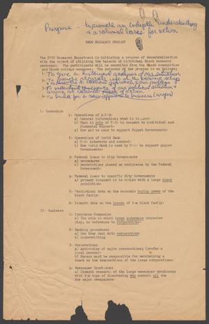 Primary view of object titled 'Student Nonviolent Coordinating Committee Research Project'.