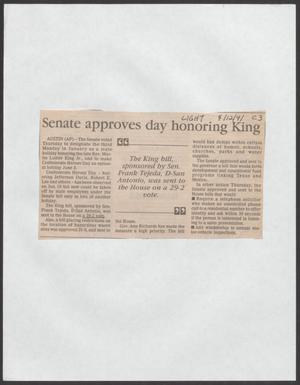[Clipping: Senate approves day honoring King]