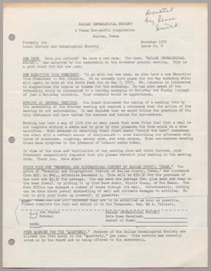 DGS Newsletter, Number 4, December 1976