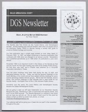 Primary view of object titled 'DGS Newsletter, Volume 28, Number 9, October 2004'.