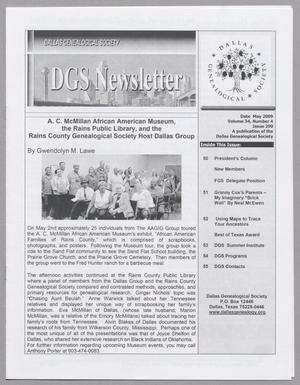 Primary view of object titled 'DGS Newsletter, Volume 34, Number 4, May 2009'.