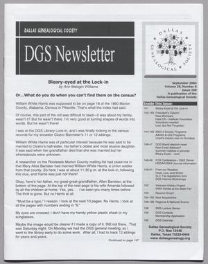 Primary view of object titled 'DGS Newsletter, Volume 28, Number 8, September 2004'.