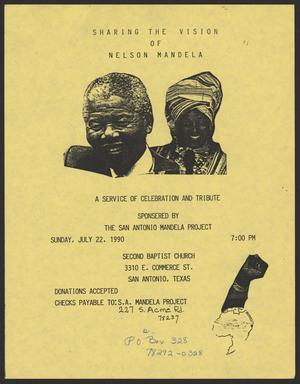Primary view of object titled '[Flyer: Sharing the Vision of Nelson Mandela]'.