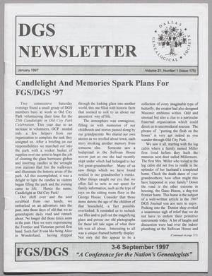 Primary view of object titled 'DGS Newsletter, Volume 21, Number 1, January 1997'.