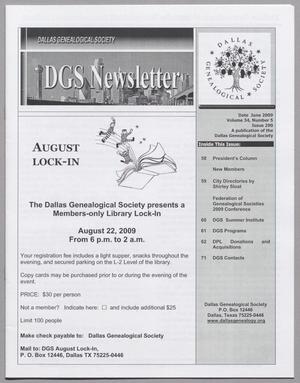 Primary view of object titled 'DGS Newsletter, Volume 34, Number 5, June 2009'.