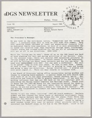 Primary view of object titled 'DGS Newsletter, Number 106, August 1988'.