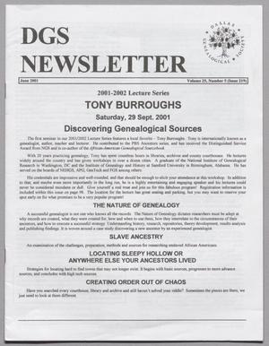 Primary view of object titled 'DGS Newsletter, Volume 25, Number 5, June 2001'.