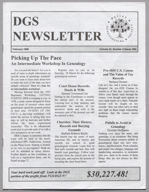 DGS Newsletter, Volume 22, Number 2, February 1998