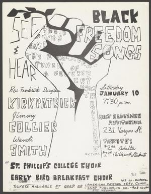 Primary view of object titled '[Flyer for Black Freedom Songs]'.