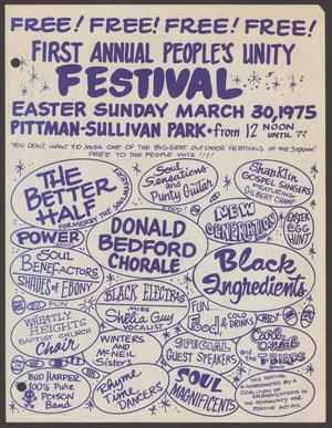 [Flyer for the First Annual People's Unity Festival]
