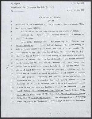 [72nd Texas Legislature, Regular Session, Senate Bill, No. 134]