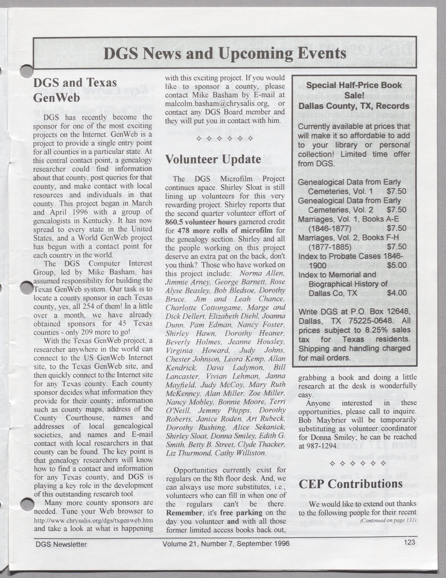 DGS Newsletter, Volume 2[0], Number 7, September 1996
                                                
                                                    123
                                                