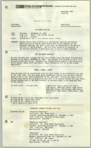 DGS Newsletter, Number 98, September 1987