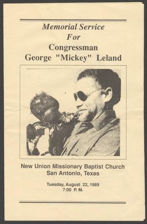 [Funeral Program for George "Mickey" Leland, August 22, 1989]