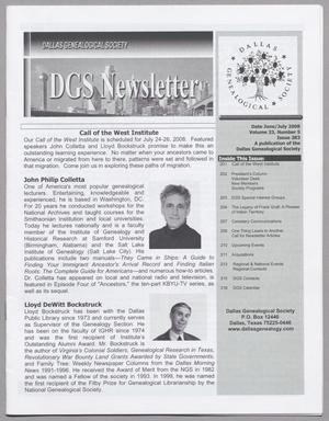 Primary view of object titled 'DGS Newsletter, Volume 33, Number 5, June/July 2008'.