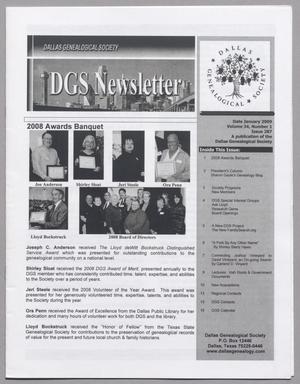 Primary view of object titled 'DGS Newsletter, Volume 34, Number 1, January 2009'.