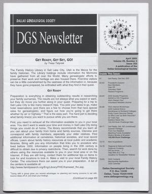 DGS Newsletter, Volume 29, Number 4, April 2005