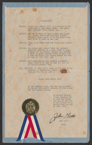 Primary view of object titled '[Mayor of San Antonio, Proclamation]'.
