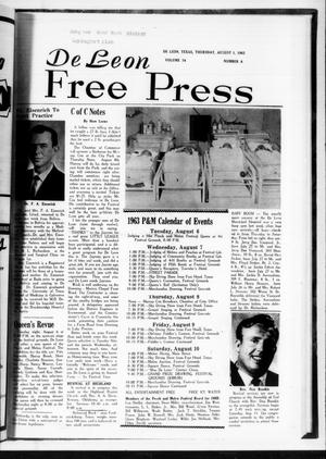 De Leon Free Press (De Leon, Tex.), Vol. 74, No. 6, Ed. 1 Thursday, August 1, 1963