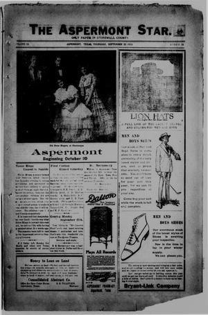 The Aspermont Star (Aspermont, Tex.), Vol. 23, No. 10, Ed. 1  Thursday, September 23, 1920