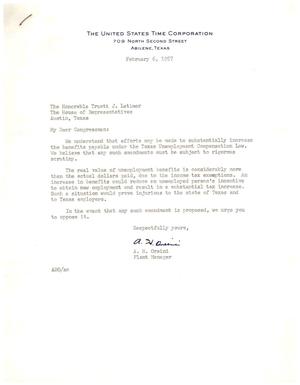[Letter from A. H. Orsini to Truett Latimer, February 6, 1957]