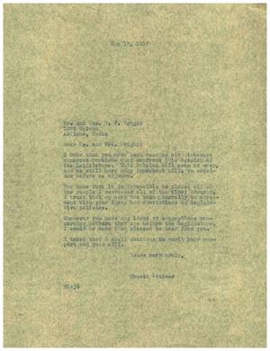 [Letter from Truett Latimer to Mr. and Mrs. W. P. Wright, May 17, 1957]