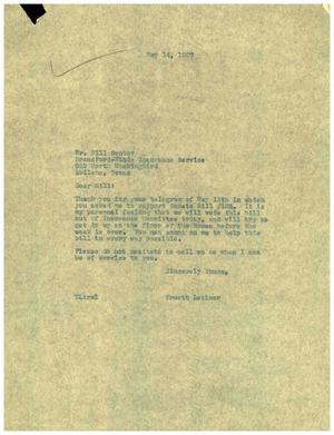 [Letter from Truett Latimer to Bill Senter, May 14, 1957]