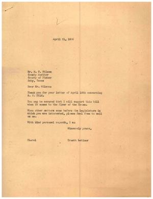 [Letter from Truett Latimer to M. T. Wilson, April 21, 1955]