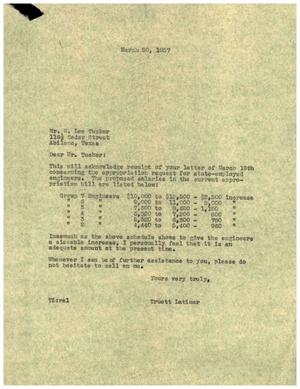 [Letter from Truett Latimer to H. Leo Tucker, March 20, 1957]
